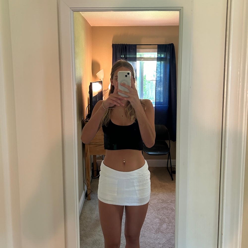 Double front pocket mini skirt